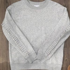 Saks Fifth Avenue Ruffle Crew Neck Sweatshirt Sz S